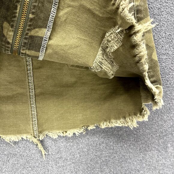 DANCE & MARVEL Skirt Womens Medium Army Green Camouflage Mini Distressed Y2K - Picture 6 of 14